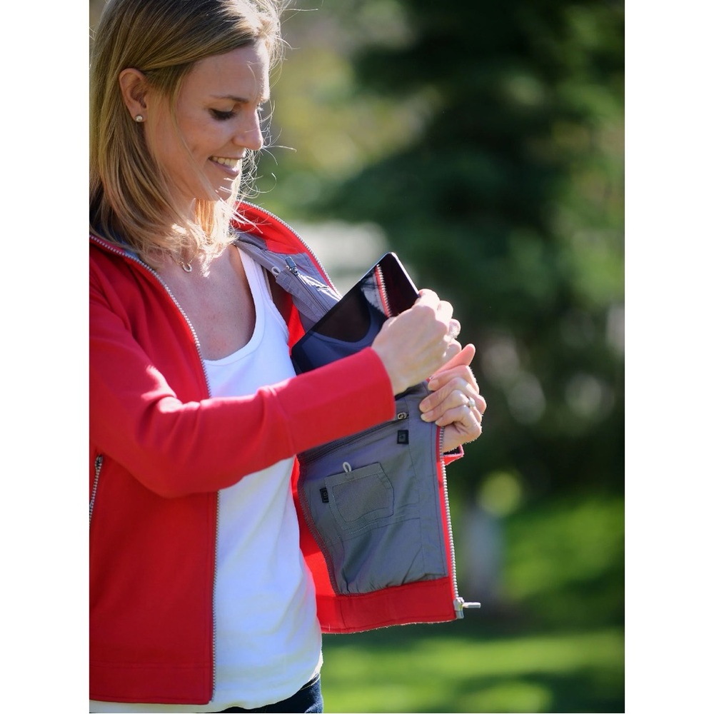 ScotteVest Chloe Glow Full Zip Hoodie Womens XL Red Casual Travel Outdoor Active - Picture 2 of 16